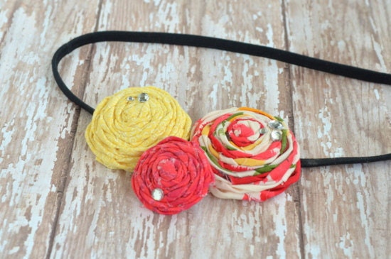 Tropical Smoothie Rolled Flower Trio Headband