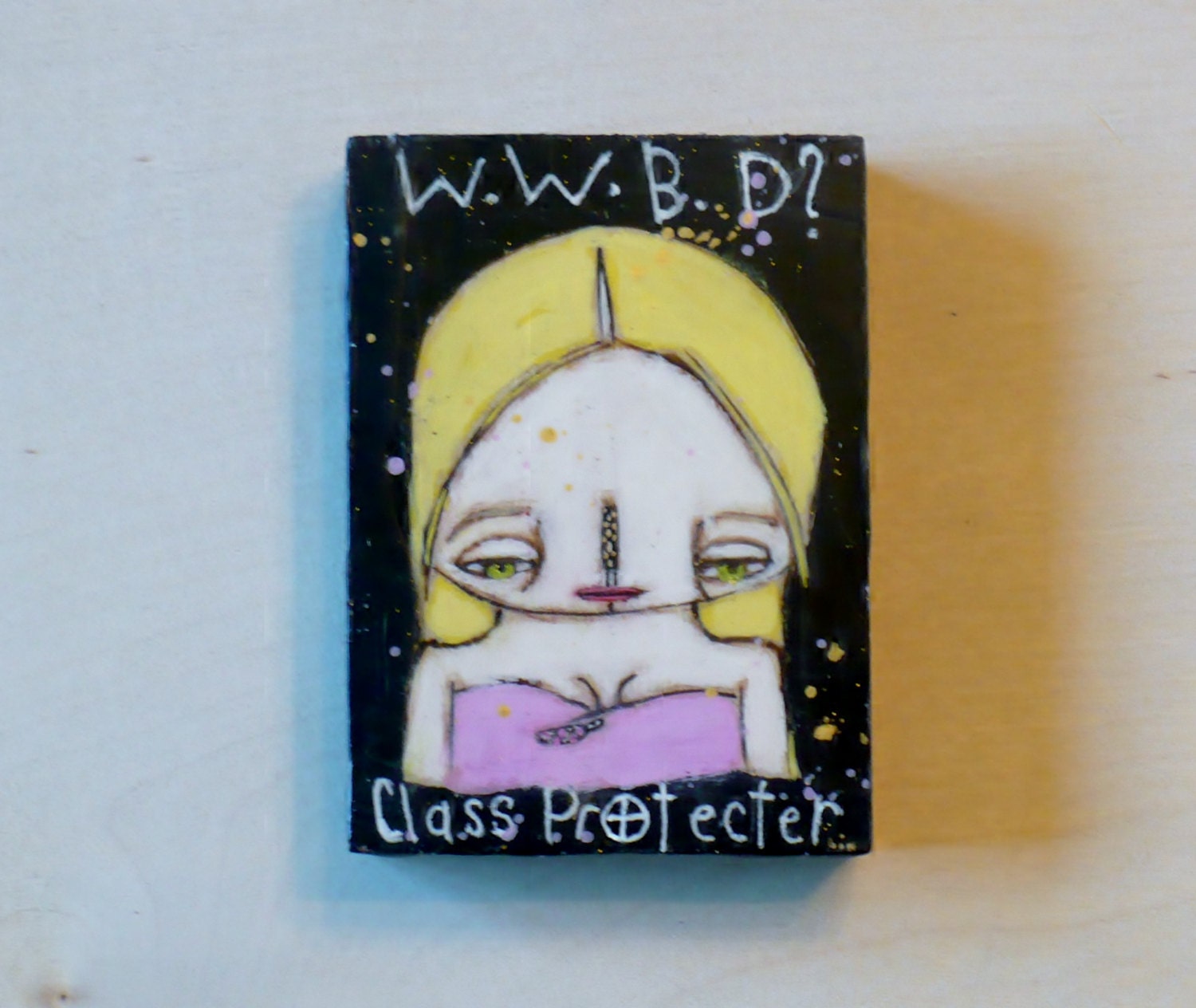 Buffy the Vampire Slayer  BUffy ACEO Beeswax original mixed media painting Fantasy Sci Fi