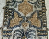 Stunning Art Deco French tape handmade Egyptian Revival with golden thread and blue silk Neoclassical 19C treasure Theda Bara