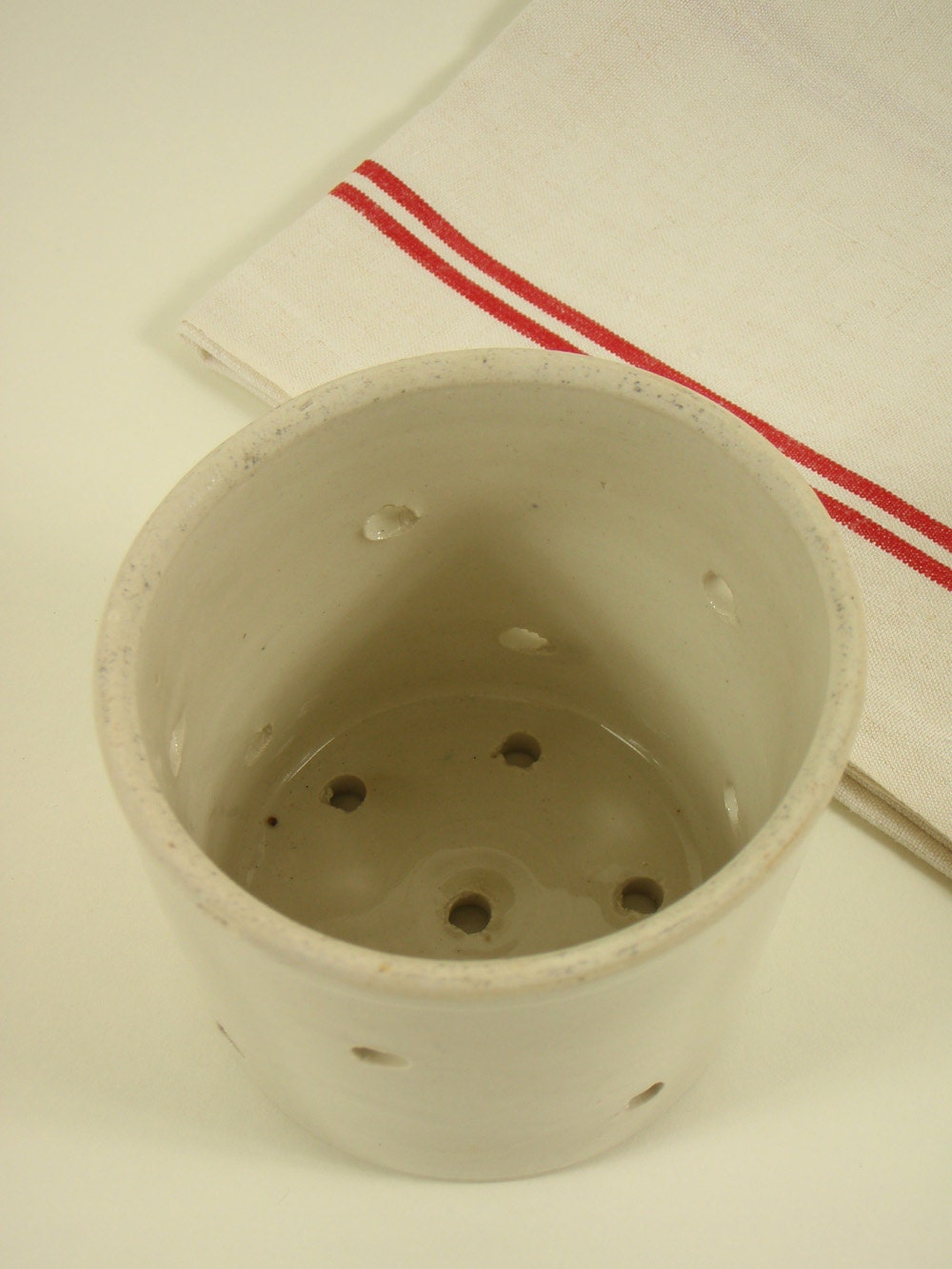 Vintage Stoneware French Cheese Pot Natural
