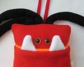 Red and Black Tooth Fairy Monster Pillow
