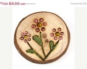 SPRING CLEANING SALE Flower Love Maple Wood Magnet Wood Burned and Hand Painted