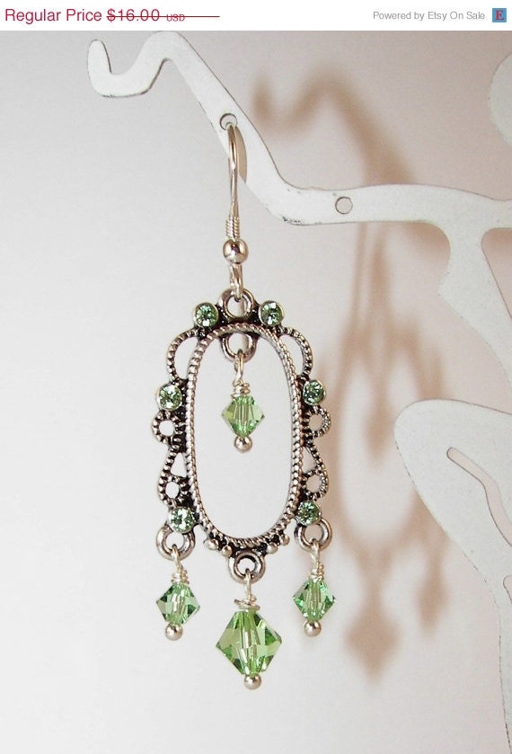 Sale 10% Off New Pretty Peridot Filigree Fantasy earrings