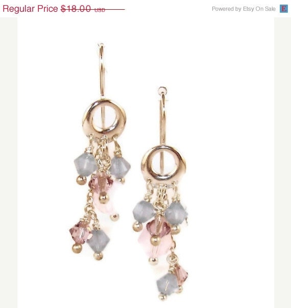 Sale 10% Off Shabby Chic Soft Spoken Sparkle Crystal Earrings