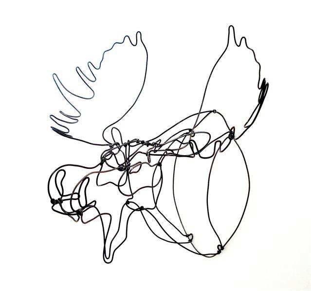 Moose Head Wire Sculpture