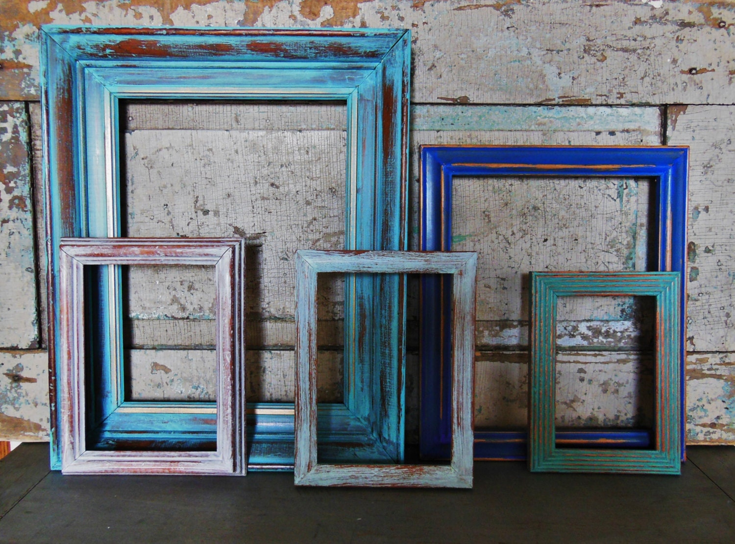 Picture Frame Gallery Seaside Shore Collection Wood Distressed Painted