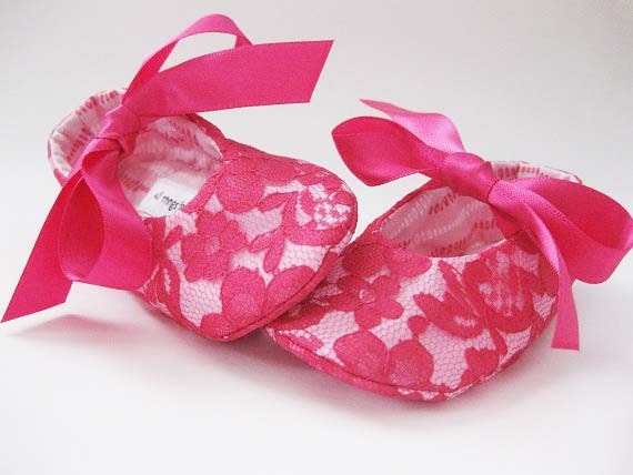Baby girls shoes pink baby shoes- Lacey Pink