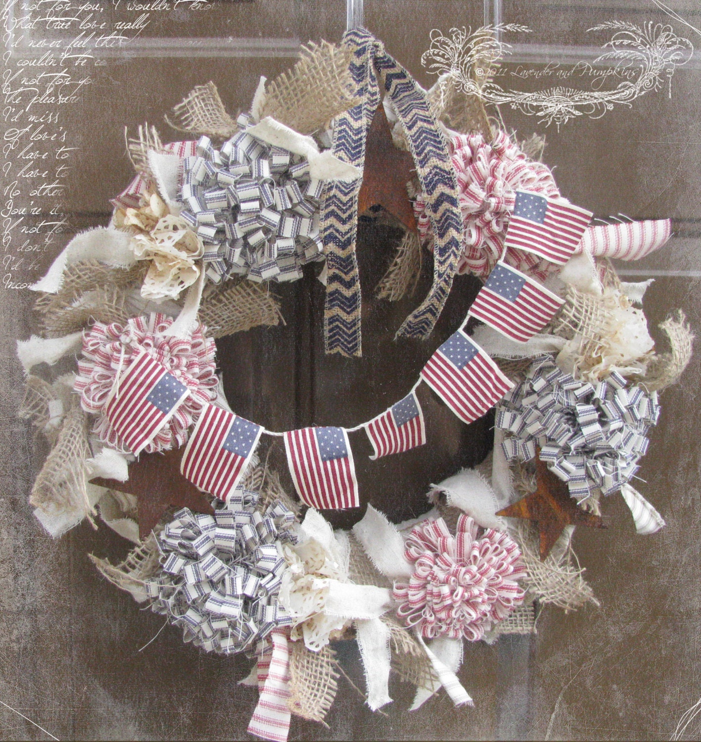 Shabby Chic 4th of July Wreath