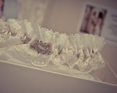 Vintage style diamante heart Wedding Garter