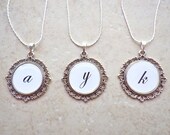 Custom Silver Monogram Pendant Necklace (Personalize a gift for your friends, loved ones or bridesmaids)