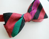 Striped Dupioni Silk Bowtie