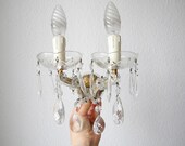 2 crystal light sconces vintage french light fixtures with crystals''''
