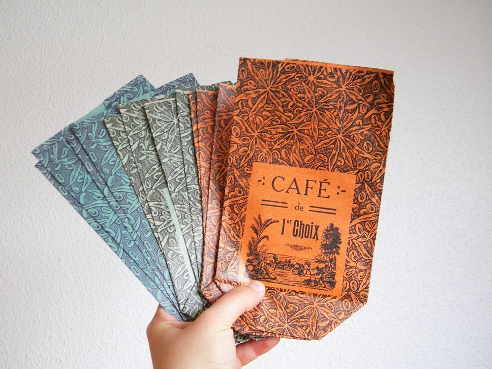 vintage coffee bags 12 french packaging paper bags