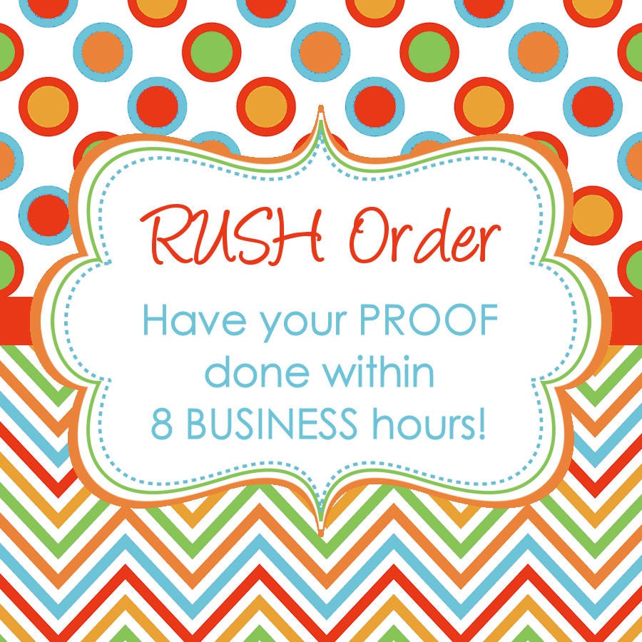RUSH MY ORDER for any ready made digital invitation design in my shop