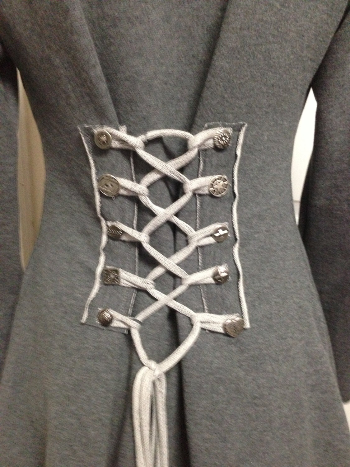 SMOKY GREY steampunk cloak jacket hoody pixie fairy red riding hood girly pirate