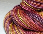 Handspun Yarn Gently Thick and Thin Single Merino and Tencel 'Summer Dusk'