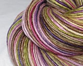 Handspun Yarn Gently Thick and Thin DK Single Polwarth and Silk  'First Bloom'