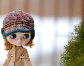40% OFF Sale Hat OOAK Blythe Hat Newsboy  Hat Colorful Fantasy  Hat Blythe Hat Blythe Outfit