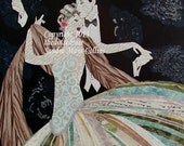 MIDNIGHT PASSION  16x20 Original Mixed Media Art