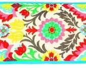 Teal Blue and Red Table Runner, Bohemian Table Runner, Southwestern Decor, Red, Hot Pink, Blue, Green, Yellow