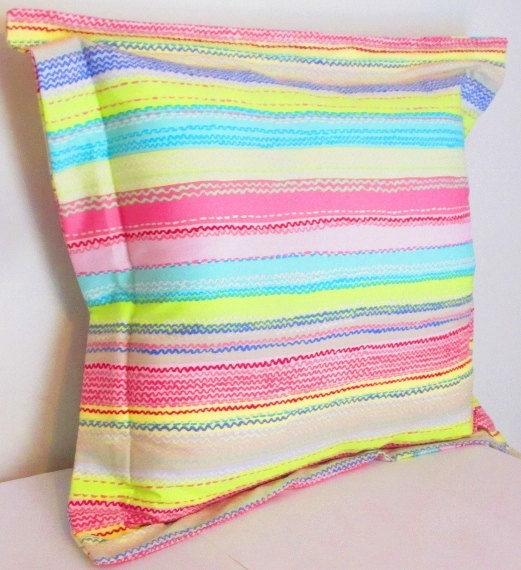 Pink Euro Sham, Extra Large Pillow, Chevron Pillow Cover, Spring Bedding, Pastel Pillow, Girls Bedroom Decor, Zig Zag Cushion Pink Blue