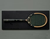 Vintage Wooden Tennis Racquet -  mounted on black felt