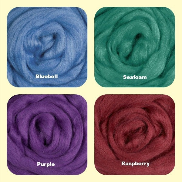 Colonial  Wool Combed Top - Solid Colors - 4 Oz. / 113 Grams