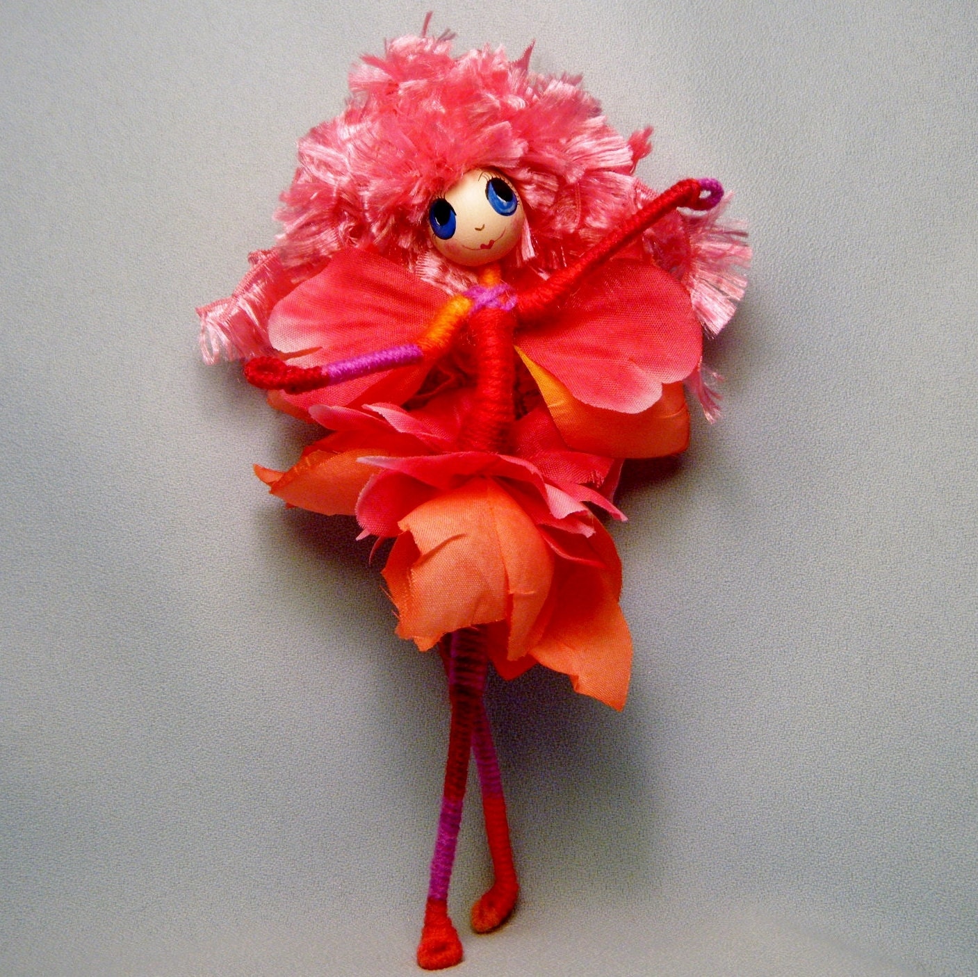 FLOWER FAIRY Bright Magic Fantasy Faerie ooak Art Doll  by Rhiannon