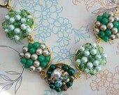 Cluster Earring Bracelet-Green