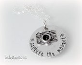 Capture the Moment - Photography Necklace - Hand Stamped Necklace - Camera charm