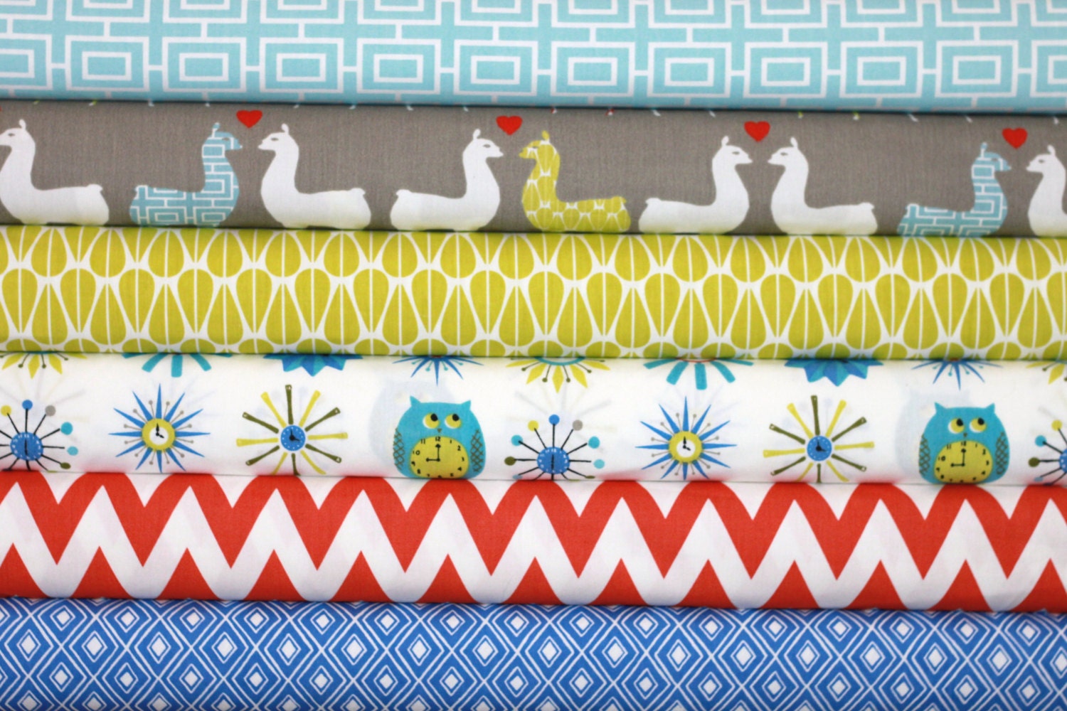 6 Fat Quarter Bundle Organic Cotton Fabric - Monaluna Modern Home