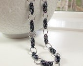 Gunmetal Mix Byzantine Chain Mail Necklace Chainmaille Jewelry