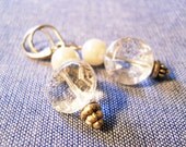 Silver Pearl Earrings, Silver Crystal Earrings, Pearl Dangling Earrings, Pearl Dangle Earrings, Ivory Pearl Earrings, Jewelry, Earrings
