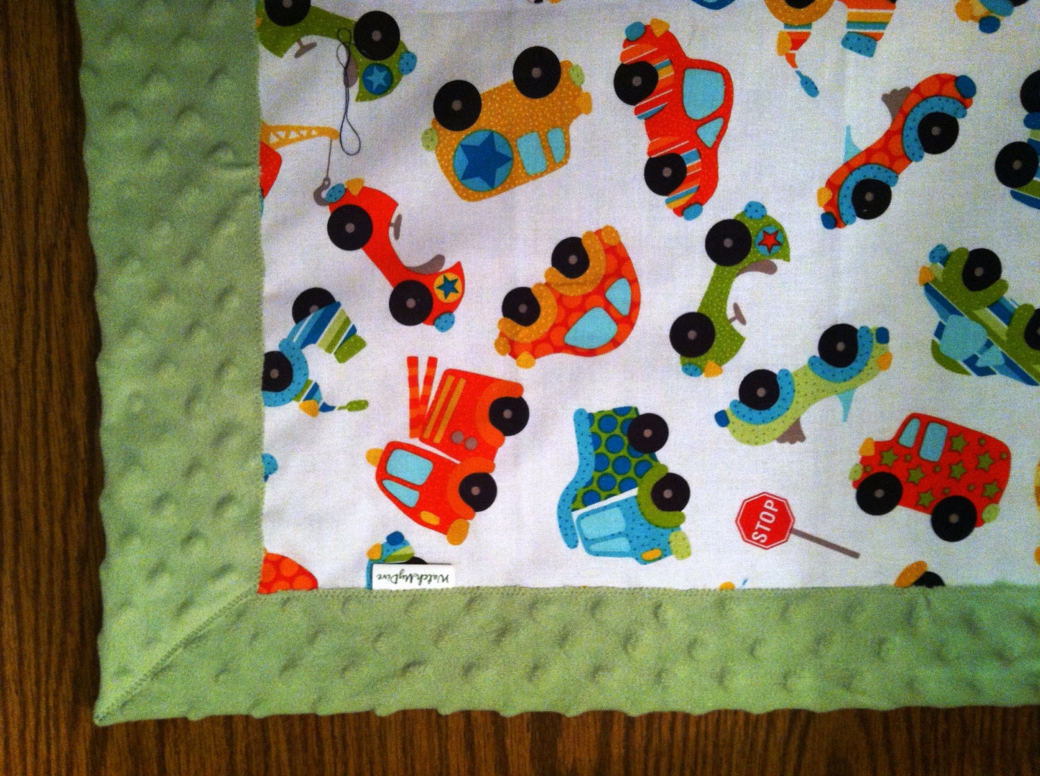 Car Baby Blanket- Minky Baby Blanket- Cars and Trucks Baby Gift
