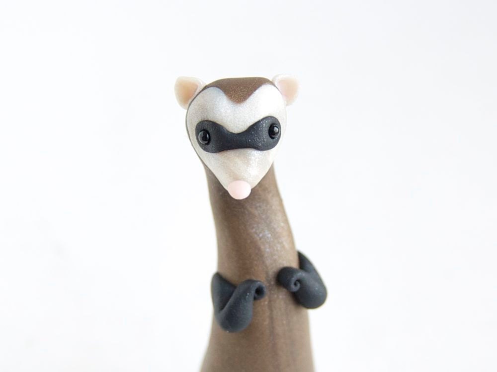 Ferret Figurine in Sable by Bonjour Poupette
