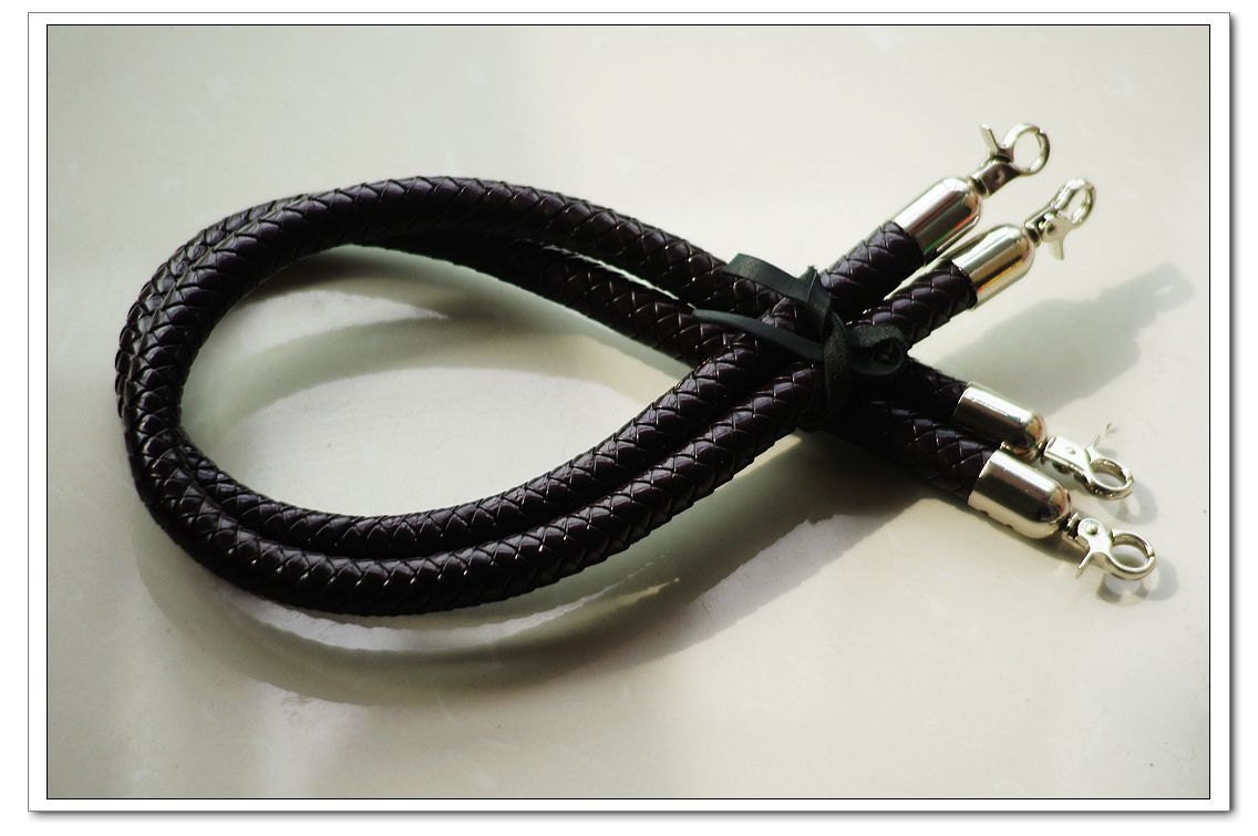 a pair of 25 inch dark Brown PU leather purse handles