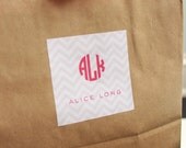 gift stickers - chevron and monogram (girl)