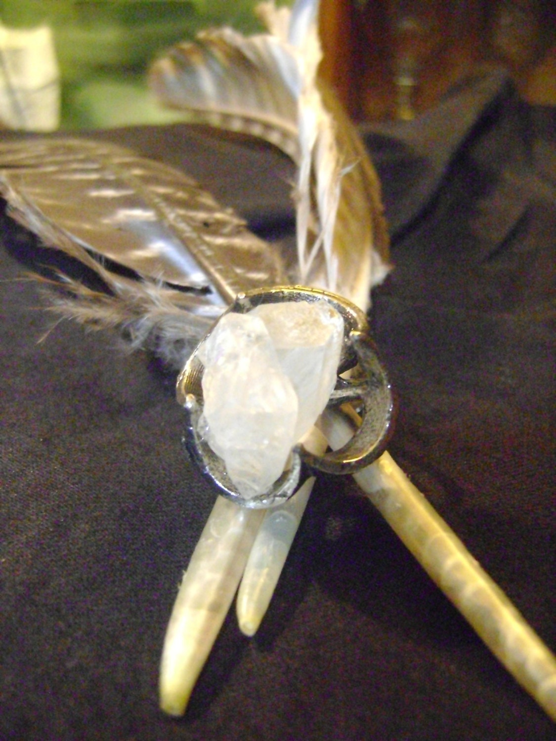 Apophyllite Crystal Ring -adjustable calming crystal bling ring