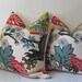 Set of Two Chiang Mai Dragon - Decorative pillow covers - 20 inch  - Schumacher - citron  - turquoise - teal - gray - red - ready to ship