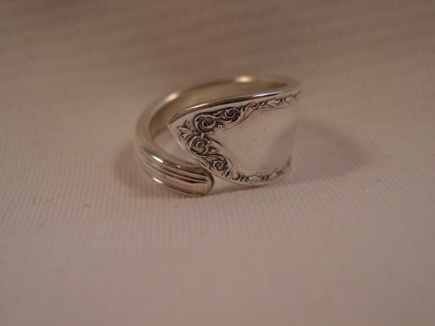 A Cute Spoon Ring Size 6 Wrap Handmade Antique Spoon and Fork Jewelry t140