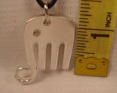 A Spoon Rings Plus Beautiful Fork Elephant Necklace Pendant on a Black Cord e8