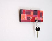 Key Hanger in a Red Mosaic Pattern