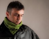 ON SALE-Mens Infinity Scarf, Unisex Winter Knit Scarf in Moss Green, Eternity Scarf, Circle Scarf, Loop Scarf, Men Fashion