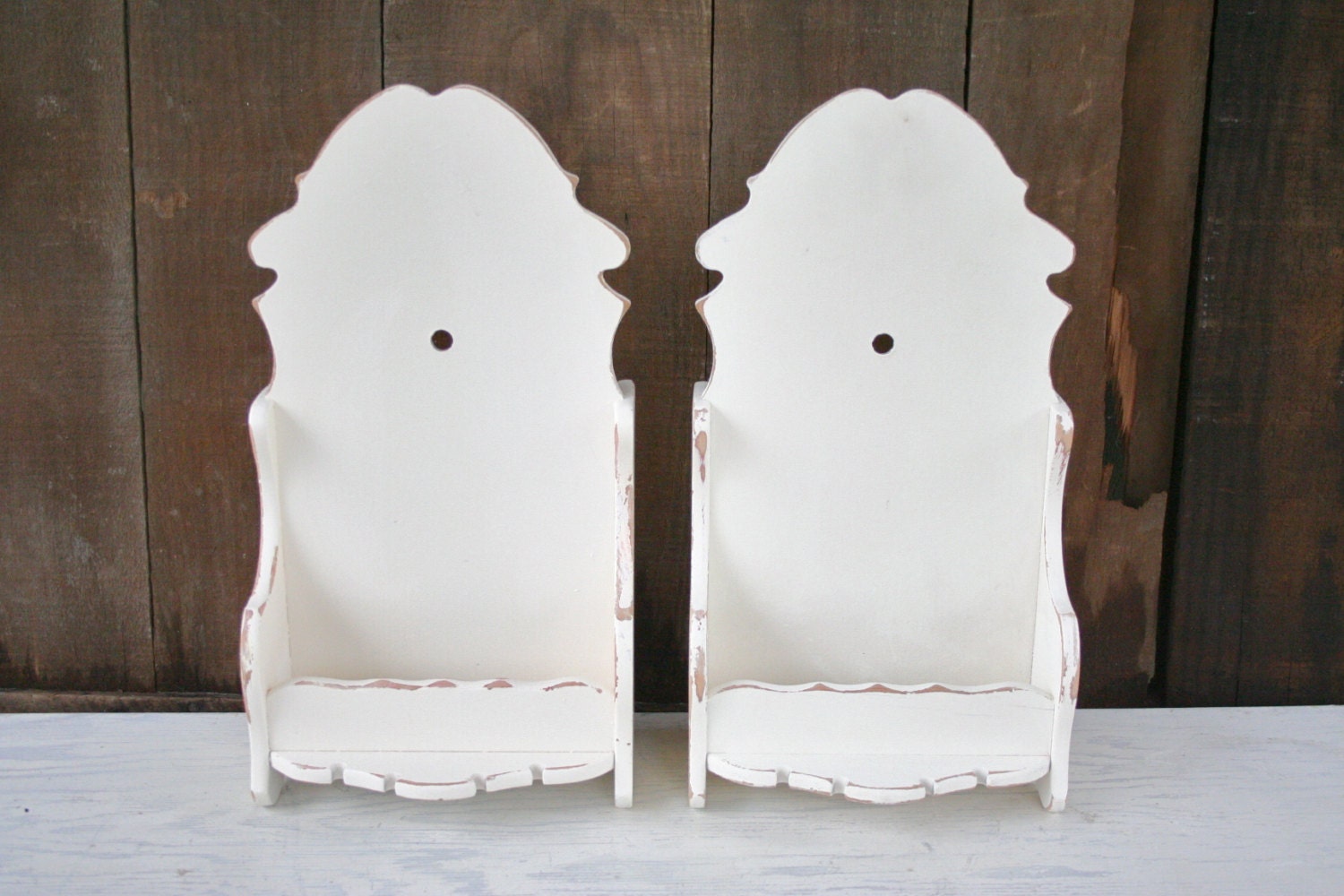 Two White Distressed Home Decor/Housewares Pieces