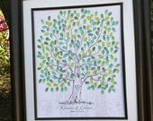 Wedding Guest Book Ideas Hand drawn Wedding Guest book Fingerprint Tree Guest book alternative Hand sketched wedding tree for 100-220 guests