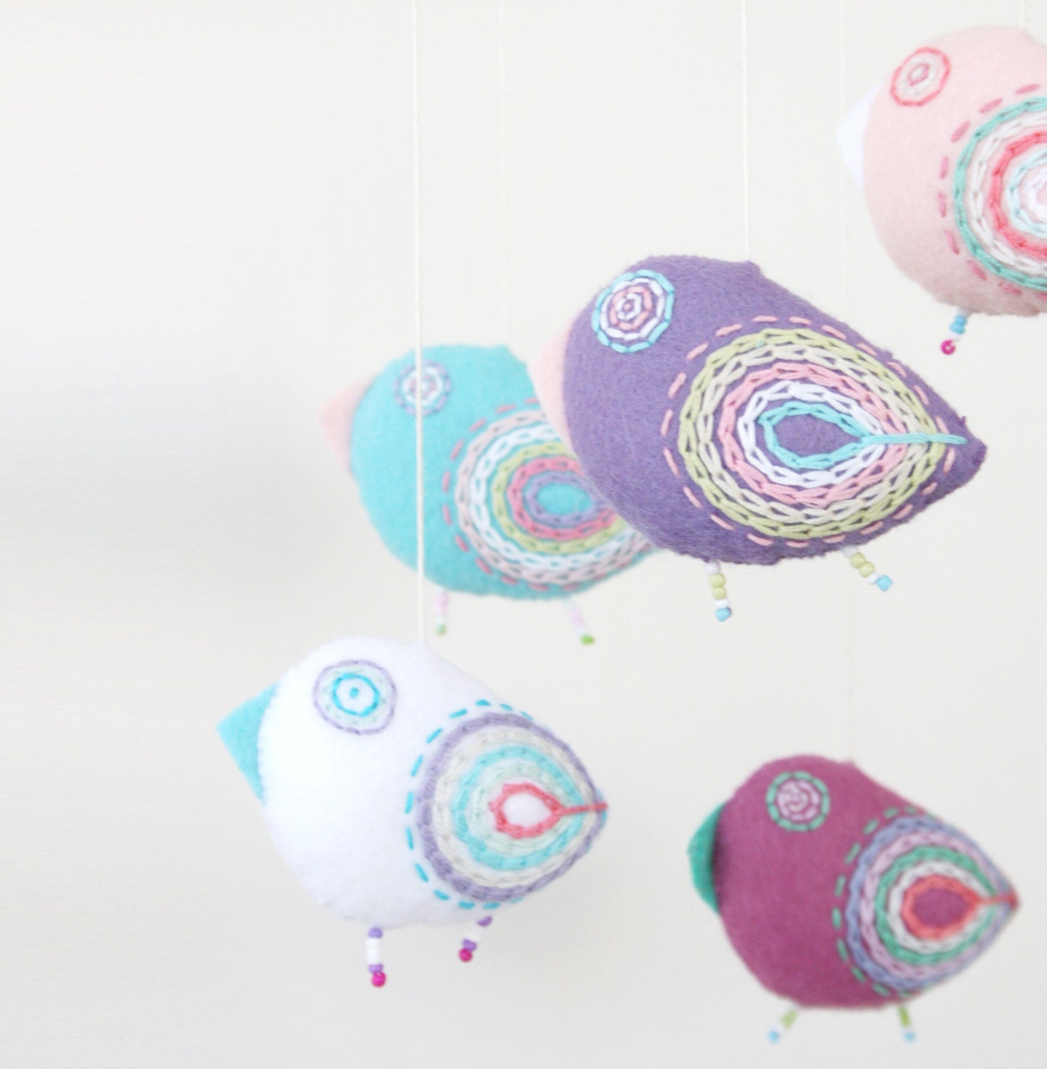 bird mobile pastel baby crib mobile