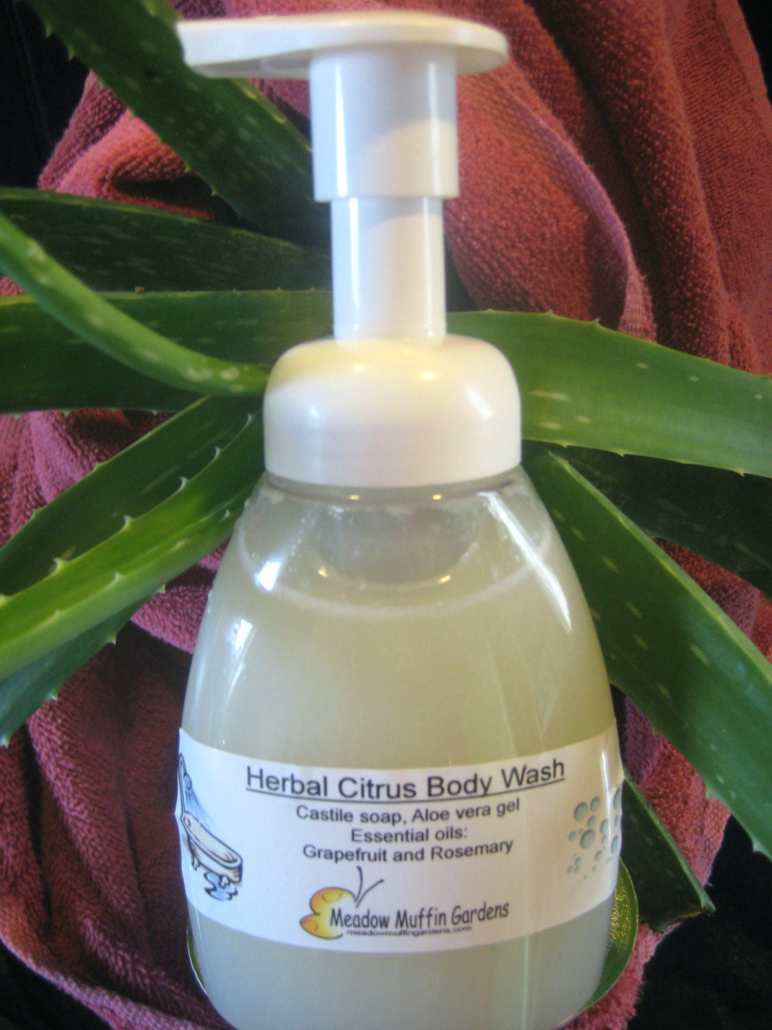 Herbal Citrus Body Wash, Castile soap & Aloe, Natural, Biodegradable