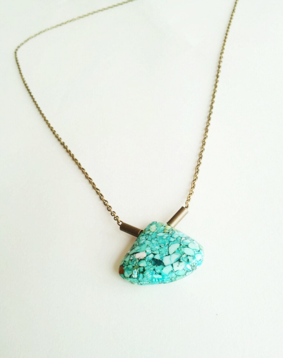 Minimalist statement necklace- geometric strand necklace-The Trini
