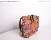 Pastel Floral Tapestry Bag / Tapestry Purse / Woven Purse / Woven Bag / Tapestry Rose / Leather Vintage Bags and Purses / 2077