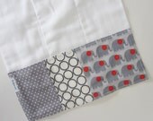 Baby Burp Cloths - Modern Elephants / Gender Neutral Burp Cloth / Premium Cotton Prefolds